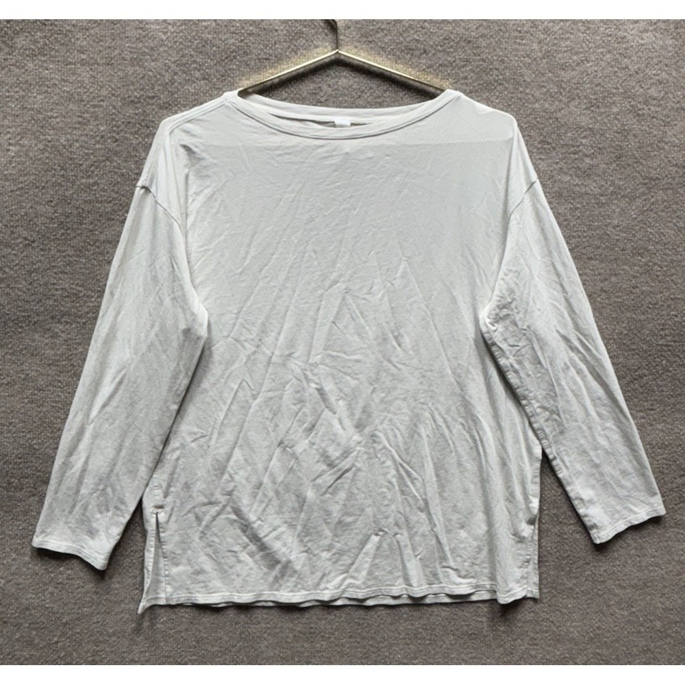 Lululemon Long Sleeve T-Shirt Women's Size 12 Bone Relaxed Fit Pullover Tee EUC